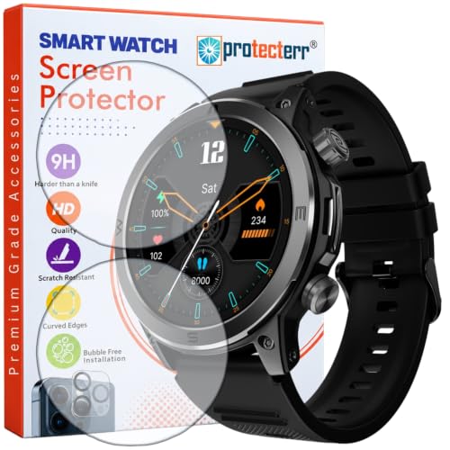 Image of Smartwatch Screen Protector for Noise Endeavour 1.46 inch (Pack of 2) - Flexible TPU Film, 9H Scratch Resistant, Self Healing, Anti Fingerprint, HD Clear - Not Tempered Glass