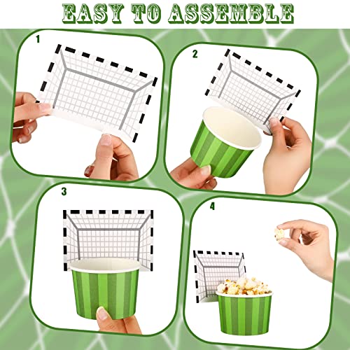 50 Pieces Soccer Hoop Snack Cups Disposable Soccer Bowl Sports Soccer Theme Decoration Dessert Popcorn Candy Cookie Bowls Paper Soup Ice Cream Cup Food Tasting Cups For Sports Soccer Party Supplies #TOP2