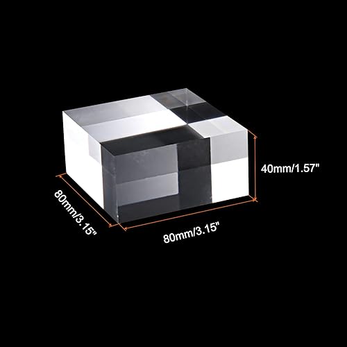 Miniatura 2 de PATIKIL Elevador de exhibición de joyas de 3 x 3 x 1.5 pulgadas, cubo de acrílico pulido, colección de bloques, escaparate, cuadrado, transparente