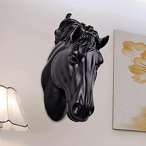 Miniatura 3 de RTGGSEL Adorno de pared retro de caballo sintético de resina simulada, taxidermia, adorno de pared para decoración de pared (11.8 x 3.5 x 5.5