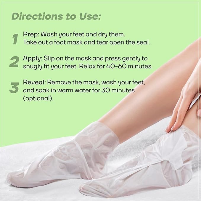 Peeling Foot Mask Exfoliates & Brightens, Remove Dead Cell, Rejuvenates Skin For Men And Women