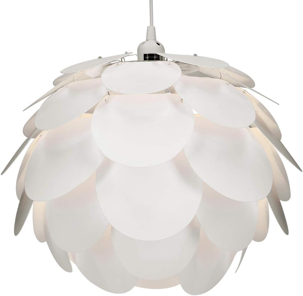 kwmobile DIY Puzzle Lampshade - Jigsaw IQ Lamp Cherry Blossom Flower Light - Easy to Assemble Puzzle Lamp Shade for Home - Dimensions 40cm - White