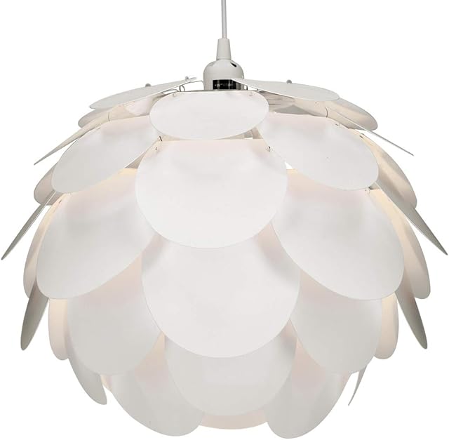 kwmobile DIY Puzzle Lampshade - Jigsaw IQ Lamp Cherry Blossom Flower Light - Easy to Assemble Puzzle Lamp Shade for Home - Dimensions 40cm - White