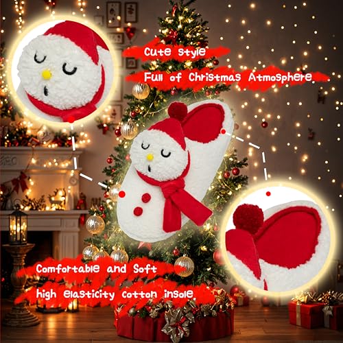 ZKC Matching Christmas Slippers for Family Unisex Little Kid Size 13 to Adult Size 113