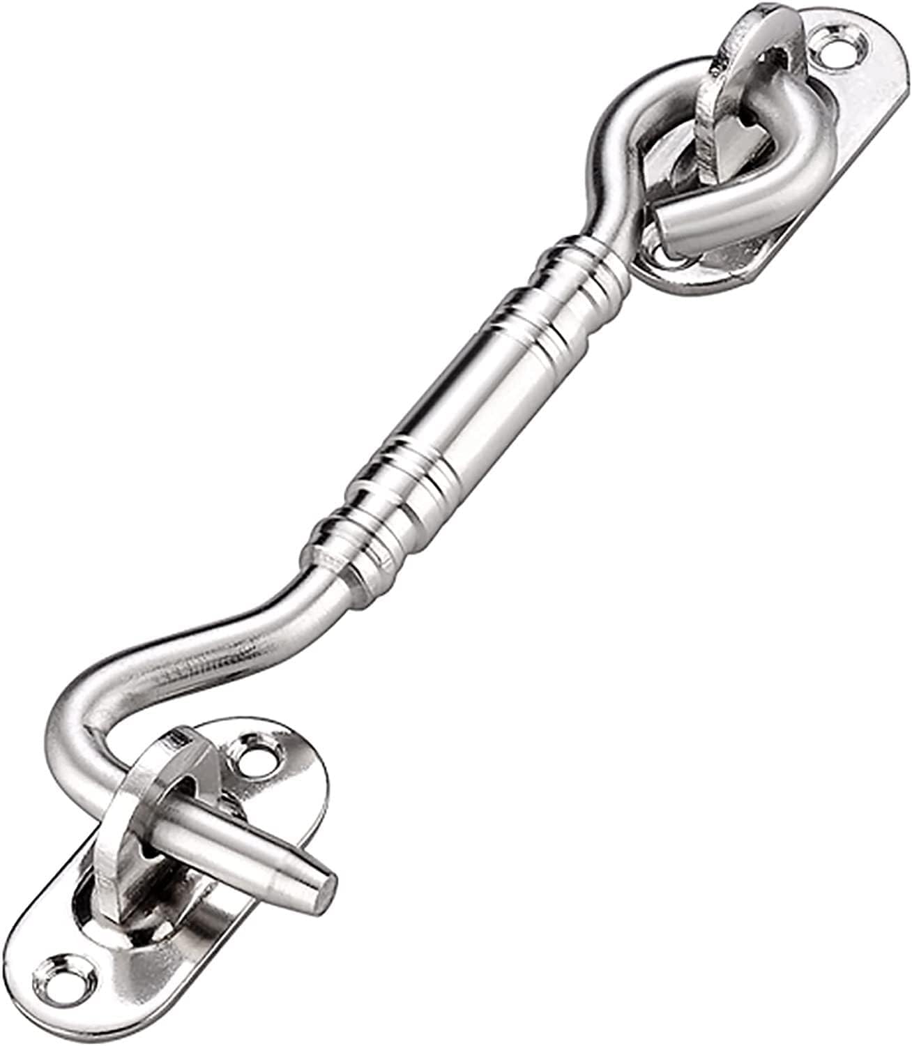 Barrel Slide Door Bolts Barn Latch Heavy Duty Solid Thick Stainless Steel Hook and Eye(8 inches)