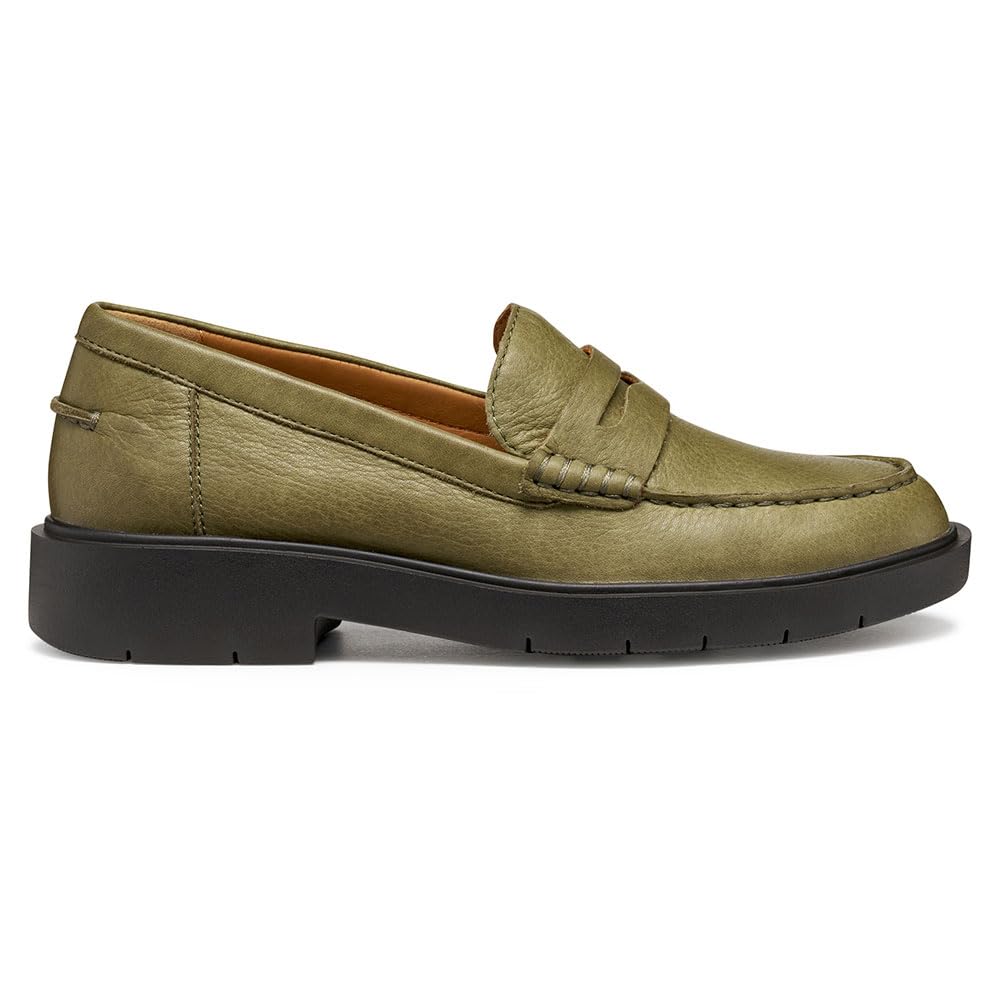 Geox Women's D SPHERICA EC1 Loafer, Green, 38.5 EU, Green, 5.5 UK