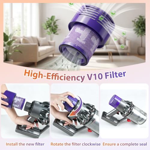 Image of 7.8in V10 Large Dust Bin Replacement & Filter for Dyson V10 SV12 Vacuum