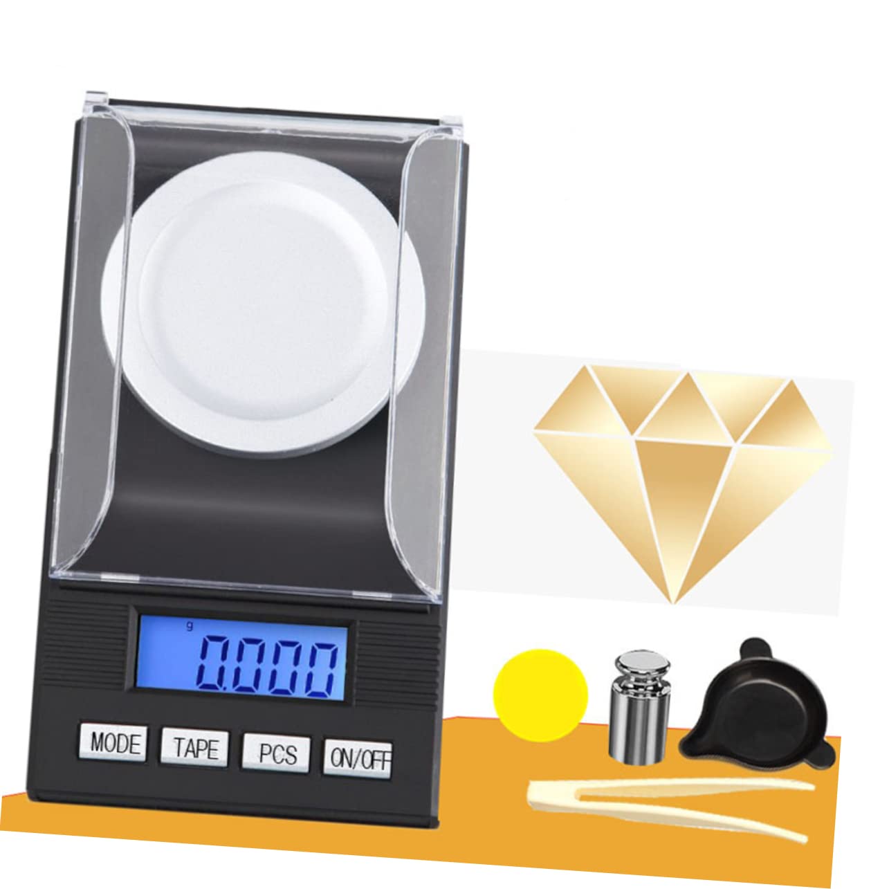 MAGICLULU 2stücke Mini Elektronische Schmuckwaage Tragbare Digitale Feinwaage Mit Wiegeschale Und Pinzette Für Schmuck Versand Und Präzise Messungen Schwarz