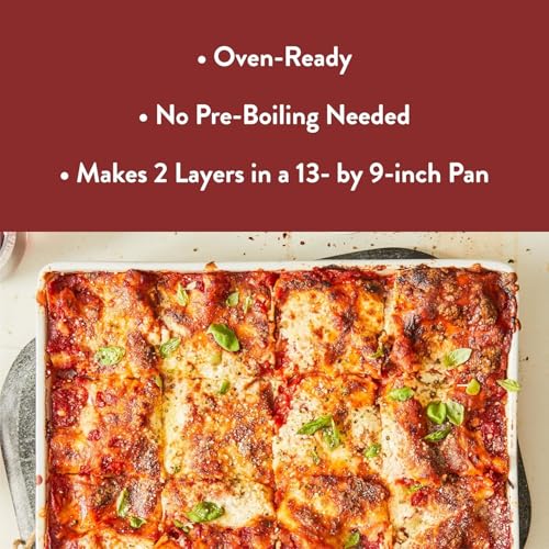DeLallo Whole Wheat Lasagna Noodles, 9 Ounce Box, 6 Pack, Oven-Ready, 100% Whole Grain Pasta, Made with Durum Wheat, Made in Italy