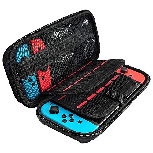 GIM Nintendo Switch Case, Protective Hard Shell Portable Travel Carry Case Pouchwith Larger Storage Space for 20 Game Cartridges, AC Adapter and Nintendo Switch Console & Accessories