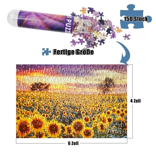 MISITU 3er-Pack mit 150-teiligen Mini-Puzzles für Erwachsene, kleine knifflige, herausfordernde Kunstfertigkeit für Erwachsene (Lavendel)