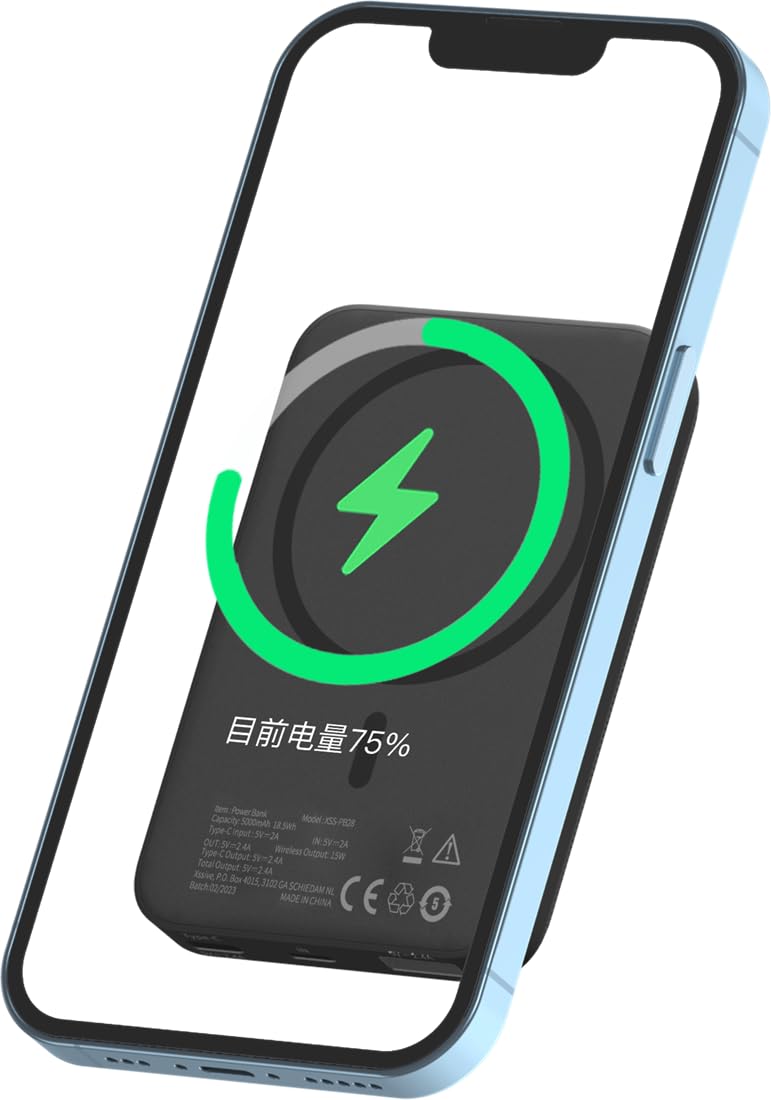 5000 mAh Premium Powerbank zewnętrzny akumulator zastępczy ładowarka 2 x USB 1 x USB-C 1 x Micro-USB czarny