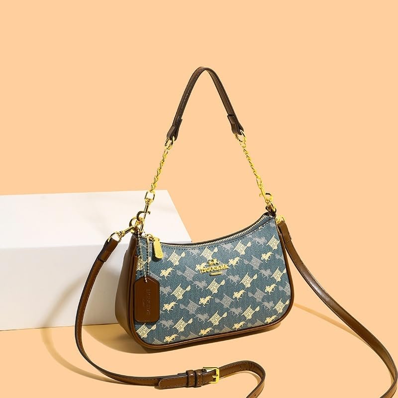 Bolso de hombro estampado vintage de mujer con refinado acabado clásico 2