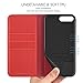 SHIELDON Case for iPhone 8 Plus, for iPhone 7 Plus, Genuine Leather Wallet Flip Book Cover Design with Kickstand Card Slot Magnetic Closure Shockproof Case Compatible with iPhone 8 Plus - Red