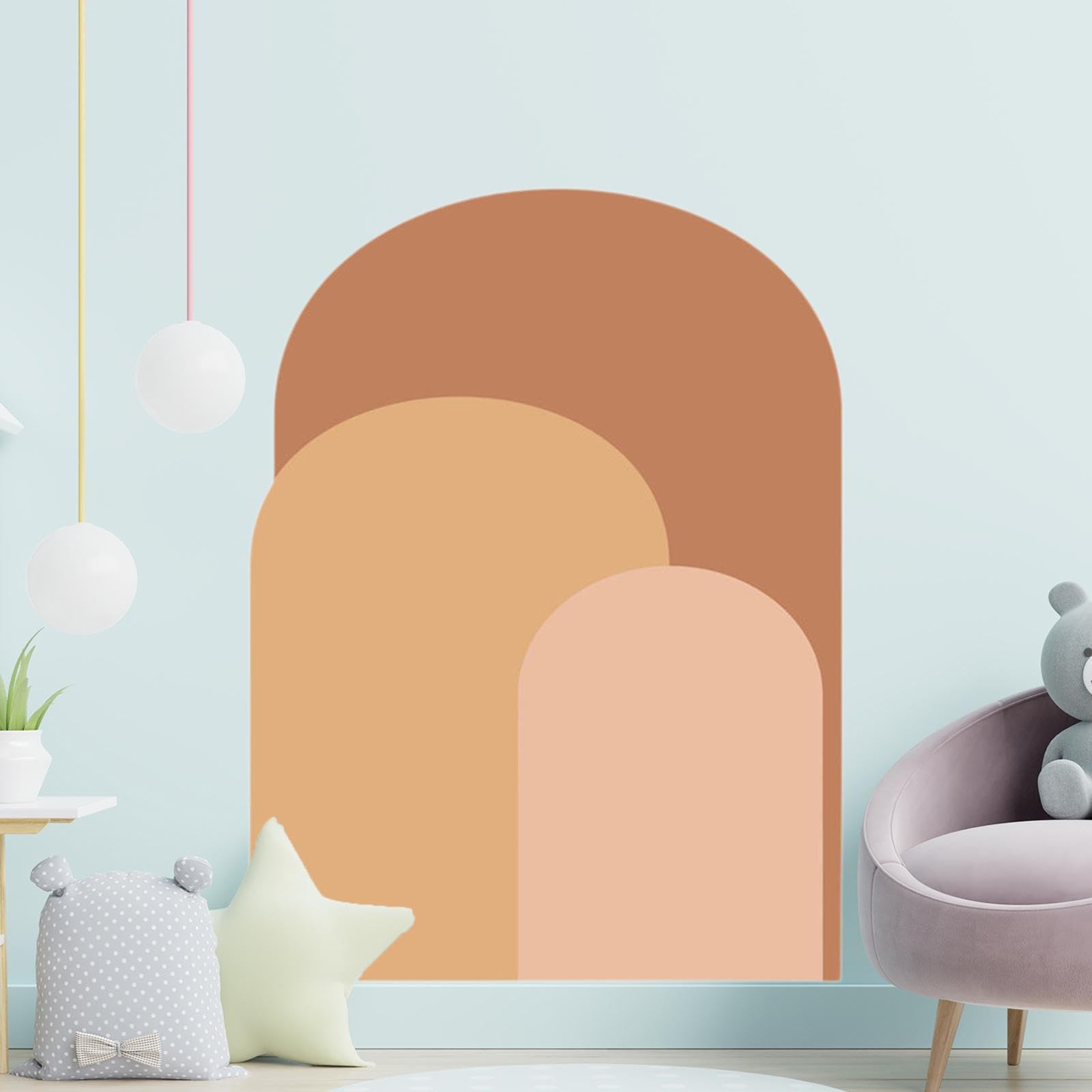 MagiDeal Stickers Murauxtête de Lit Décalque, Autocollant en Pvc Motif Arche, Mur Décor Autocollant Adhésif Arc, Décoration Murale Amovible Autocollants, pour Porte, Hambre D'enfant, Crèche, Rose