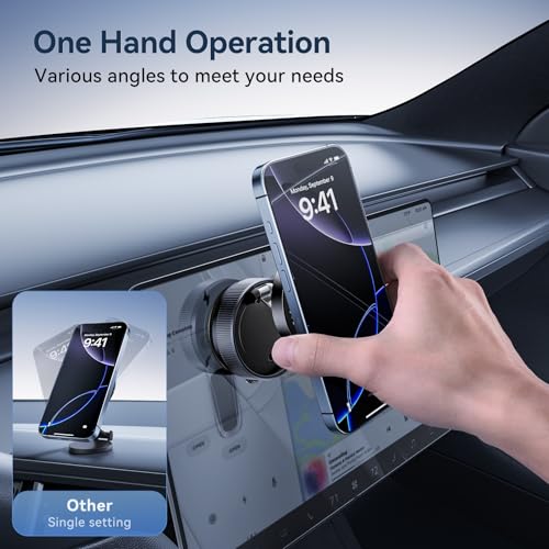 Suporte magnético de telefone para carro, suporte de telefone com ventosa ajustável de 360°, suporte