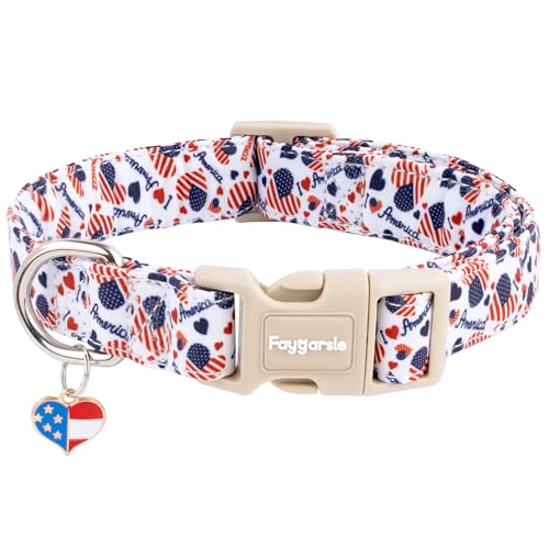 Faygarsle Patriotic American Flag Dog Collar Red White Blue