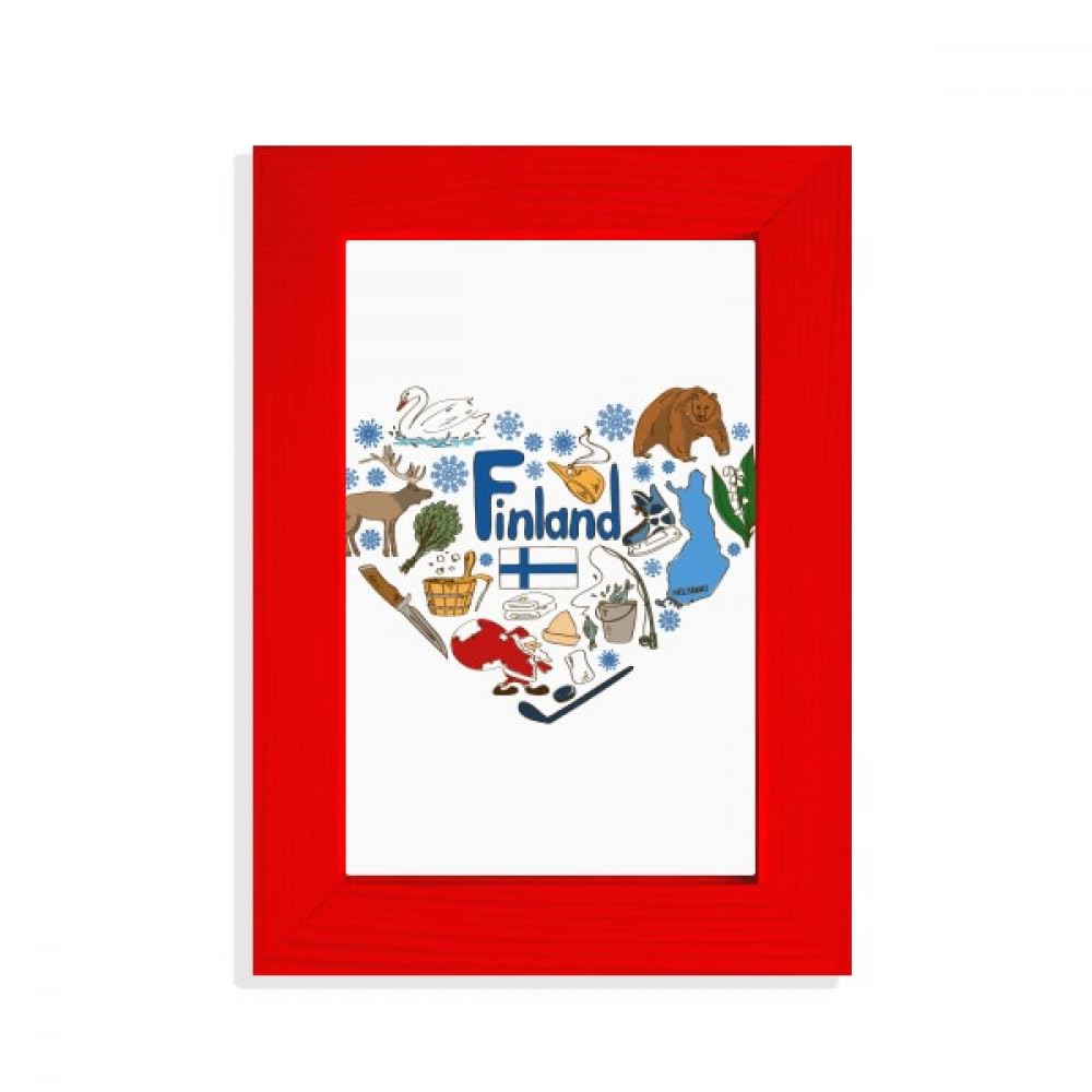 Cadre photo Finlande rouge avec cœur pour immortaliser vos plus beaux souvenirs scandinaves
