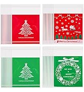 BEEFLYING 400 pcs Noël Cellophane Sacs Cadeaux Déformation Sacs de Bonbons Vacances Clair Traiter...