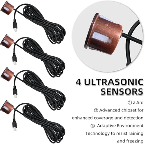 Image of Parking Sensor Kit Backup Sensor Kit Reverse Sensor for Car 18 Color Options for Probes Adjustable Alarm Volume Professional Sensore de Reversa para Carro Safe Driving Assistant(Brown)