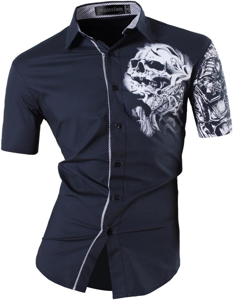 jeansian Men's Long Sleeve Casual Button Down Dress Shirt JZS041