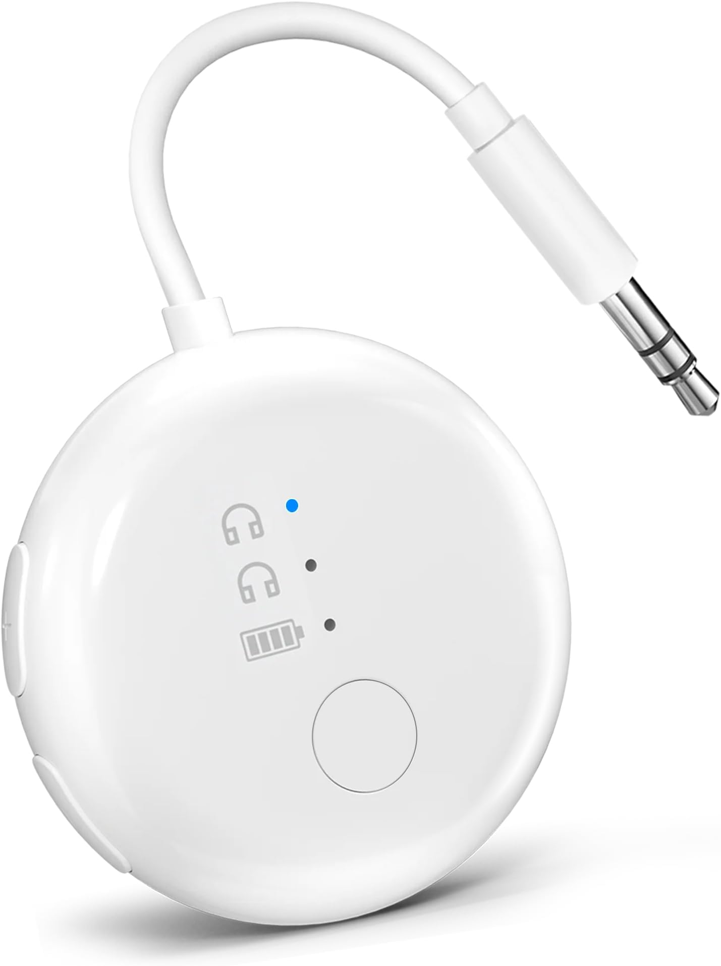SoundJet R1 – Airplane Bluetooth Adapter for Headphones & AirPods, aptX Adaptive, Qualcomm Chipset, 20H Playtime, Wireless Audio Transmitter for in-Flight Travel Essentials - White