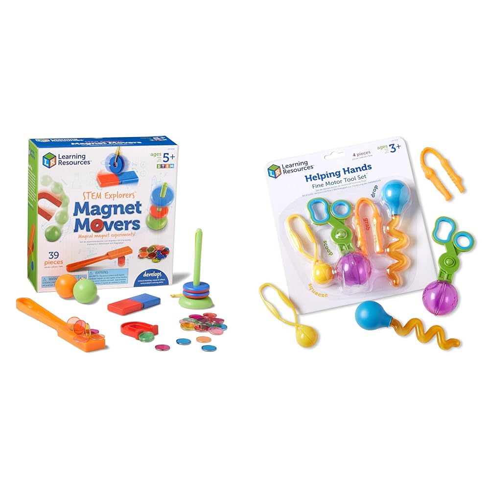 Learning ResourcesLER9295 Magnet Movers-STEM Explorers & Helping Hands Fine Motor Tool Set Toy, Fine Motor and Sensory Toy, Fine Motor Games, Ages 3+