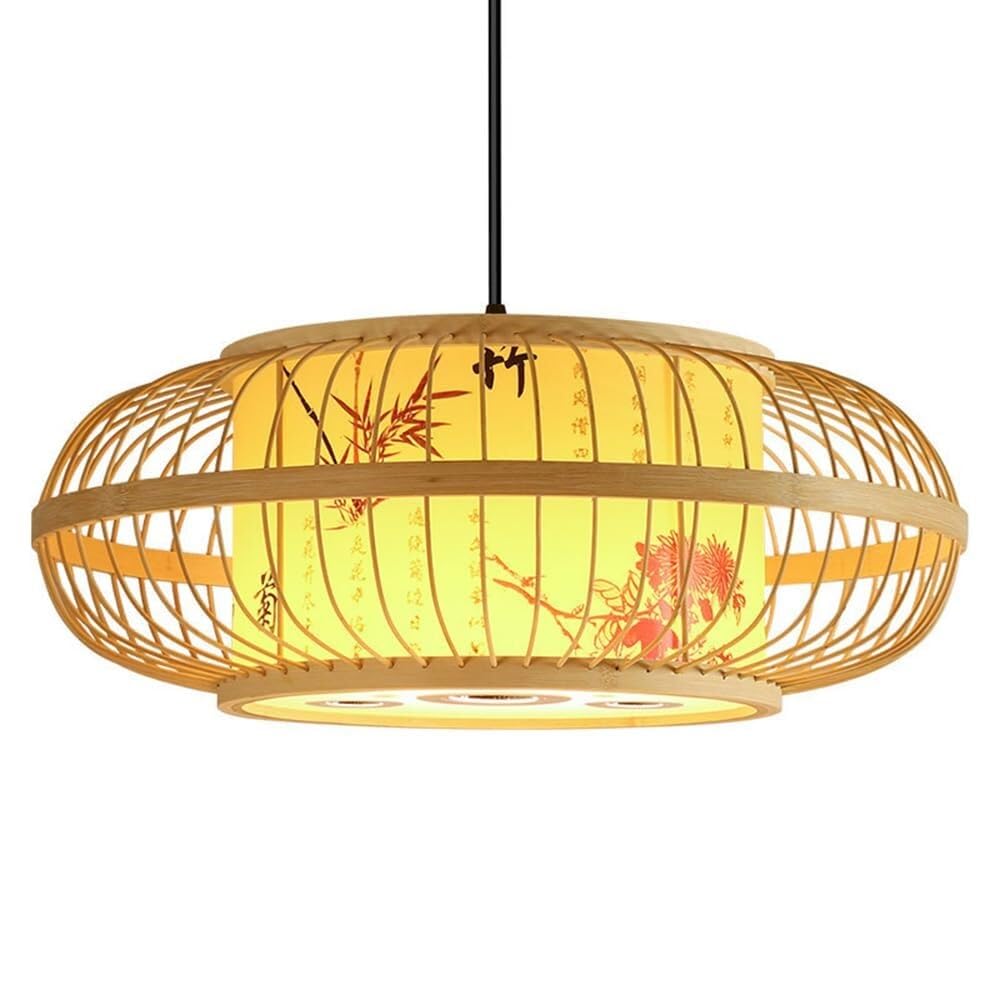 TONFON Natural Bamboo Chandelier Japanese-Style Hanging Lamp