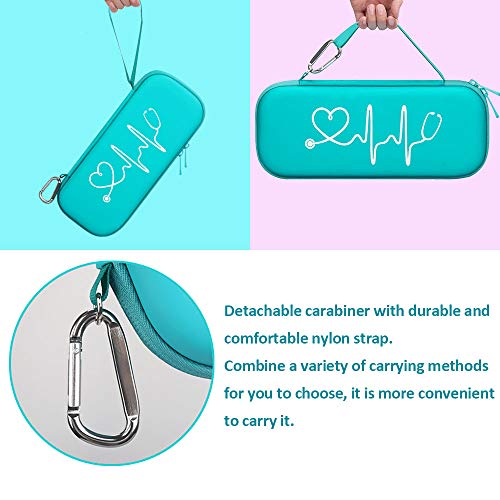 Image of BOVKE Stethoscope Case for 3M Littmann Classic III Monitoring /Lightweight II S.E /Cardiology IV Diagnostic /MDF Acoustica Stethoscopes, Mesh Pocket for Doctor & Nurse Accessories, Emerald