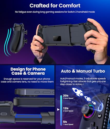 Image of Gamtoure Wireless Phone Controller for iPhone, iPad Mini, Android- Bluetooth Game Controller for Nintendo Switch 2 /Switch /Lite /OLED