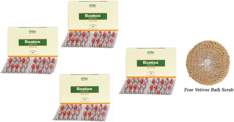Pack of 4 - Vasu Bonton Capsules 2 x 30s + Free Vetiver Bath Scrub
