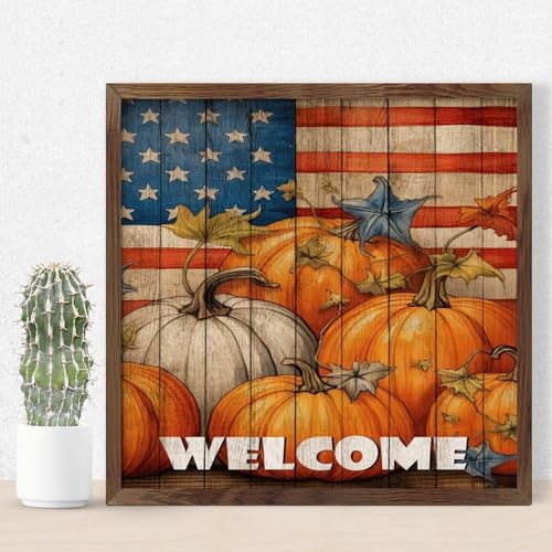 Décoration murale Welcome en bois noble sous cadre premium 30,5 cm