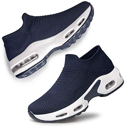 Image of YHOON Women's Walking Shoes Slip-On - Comfortable Work Shoes for Standing All Day, Breathable Air Cushion Nursing Sneakers