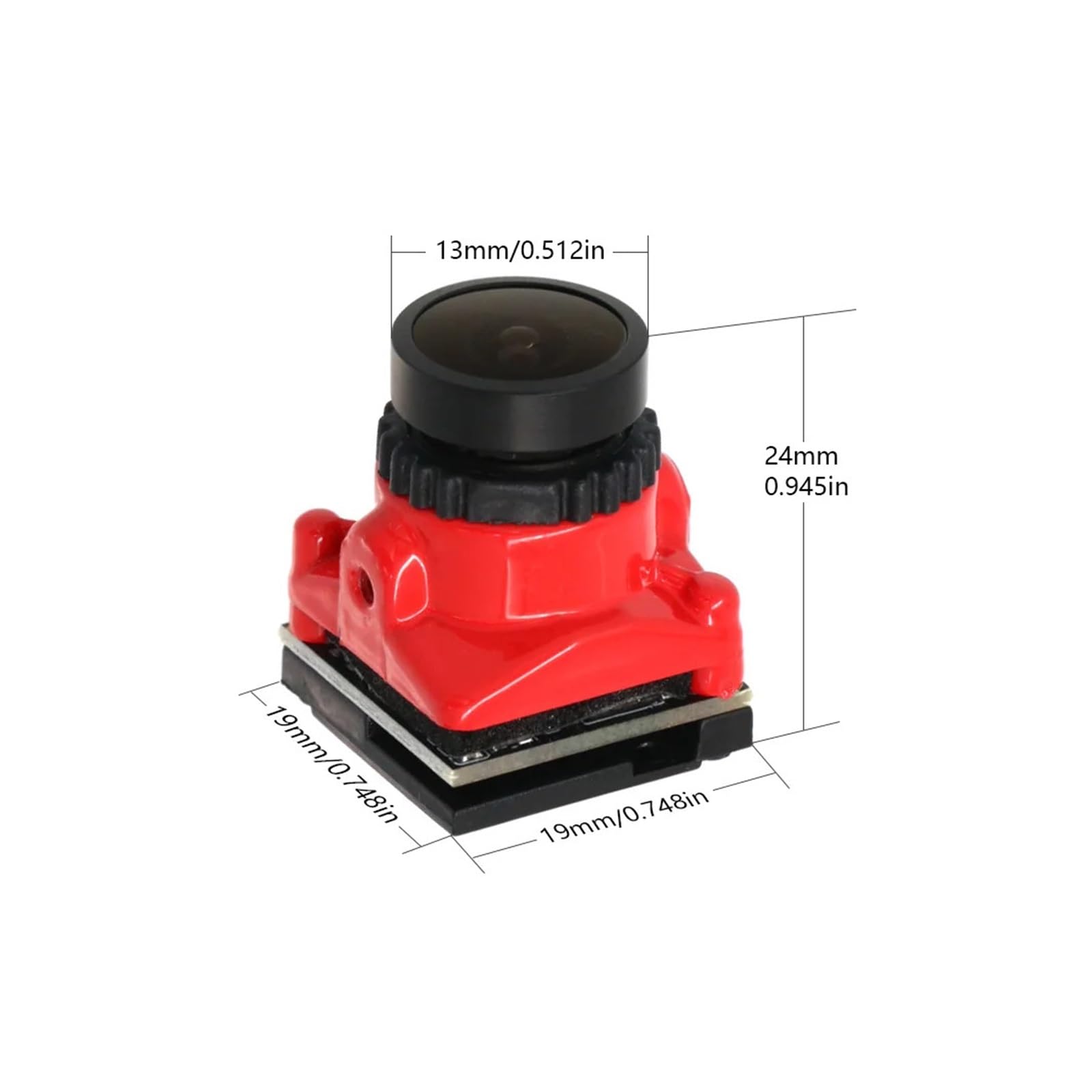 Telecamera RC FPV 1800TVL Mini obiettivo da 2,1 mm con OSD interno regolabile for drone corsa(Red)