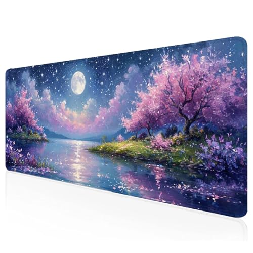 Różowa podkładka pod mysz 900 x 400 x 3 mm, podkładka pod mysz, bardzo duża podkładka pod mysz do gier, wodoodporna, podkładka ochronna na biurko z antypoślizgową podstawą, podkładka pod klawiaturę