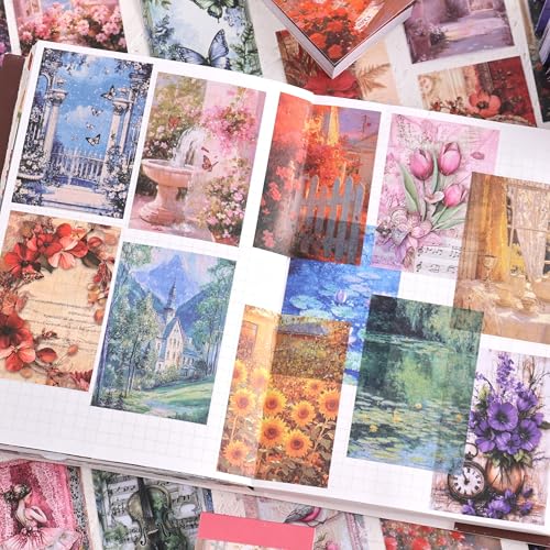 Image of 6 Sets 300 Pcs Washi Stickers Set Colorful Dreams Sticker Book for Journaling, DIY Decorative Paper Sticker Decals for Bullet Journal Art Scrapbooking Diary Card Craft Gift Album Notebook Stationery