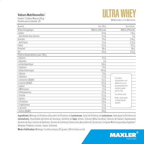 Ultra Whey Protein - Proteine Whey - Proteines musculation - Whey Isolate - Whey Protein Milkshake à la Banane - 750g de proteine whey – Image 6