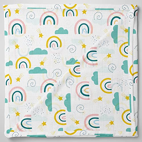 Image of 1ST STEP Muslin Swaddle 60cm*75cm (Pack of 2) Rainbow, Hearts