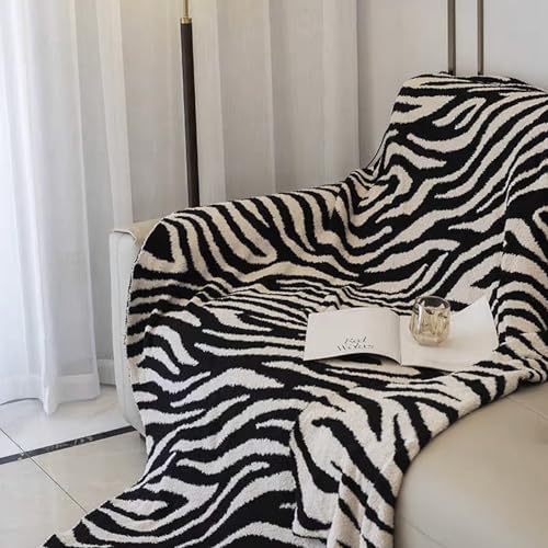 Manta de Forro Polar Suave y Acolchada ELASAD con Estampado de Cebra Negro y Blanco, 50x70 Pulgadas miniatura 4