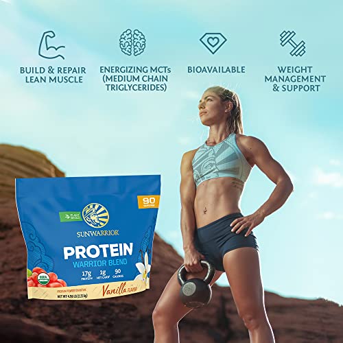 Image of Organic Plant Based Protein Powder | Vegan Organic Protein Powder Vanilla Flavored with BCAA Amino Acids & Hemp Seed Pea Blend | Non-GMO Soy Dairy Filler & Gluten Free (Vanilla, 90 Servings)