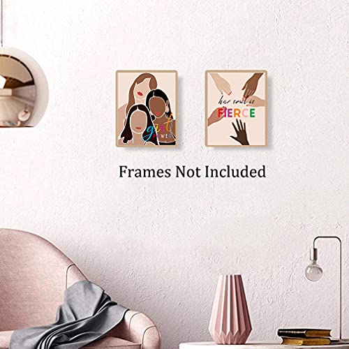 TANXM Girl Power Diversity Poster,Inspirational Feminist Art printing,Feminist Equality Art,Feminist Quote Poster,Perfect for Girl Bedroom or Study Decor,Set of 4 (8"X 10", No Frame - Image 5