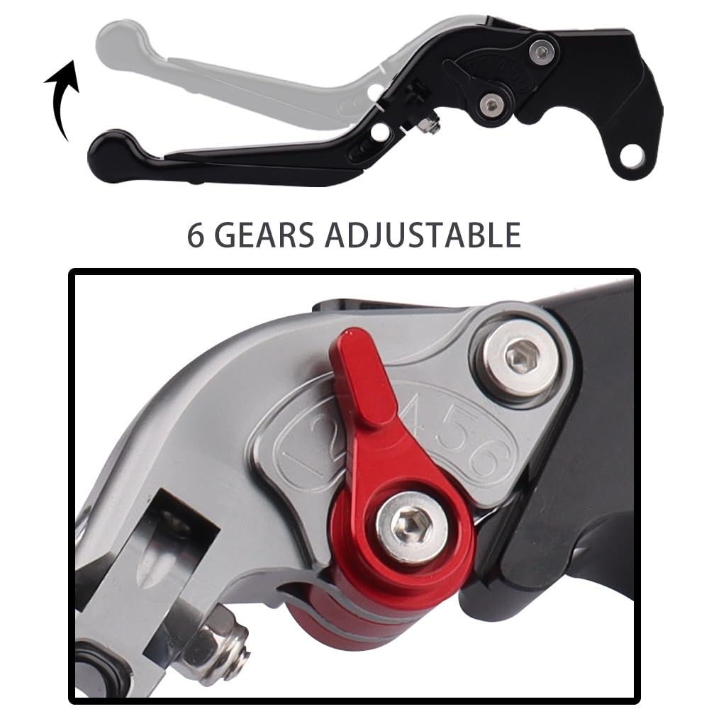 PONNYC Palancas Embrague Freno Motocicleta Para Y&amaha FZ6 FZ6-N FZ6-S 2004-2010 FZ1 Para Fazer 2006-2015 FZ6-R 2009-2015 FZ8 2011-2015 Moto Embrague Maneta Freno (Color : 5)