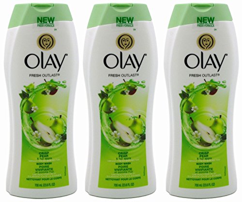 OLAY Fresh Outlast Body Wash, Crisp Pear & Fuji Apple 23.6 oz (Pack of 3)