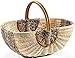 Henkelkorb Bügelkorb Einkaufskorb Autokorb Rattankorb natur mit braunem Seegras