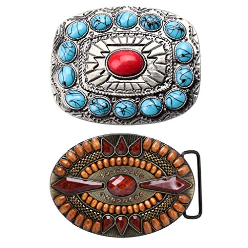 menolana 2x Masculino Retro Caubói Indiano Ocidental Turquesa Contas de Metal