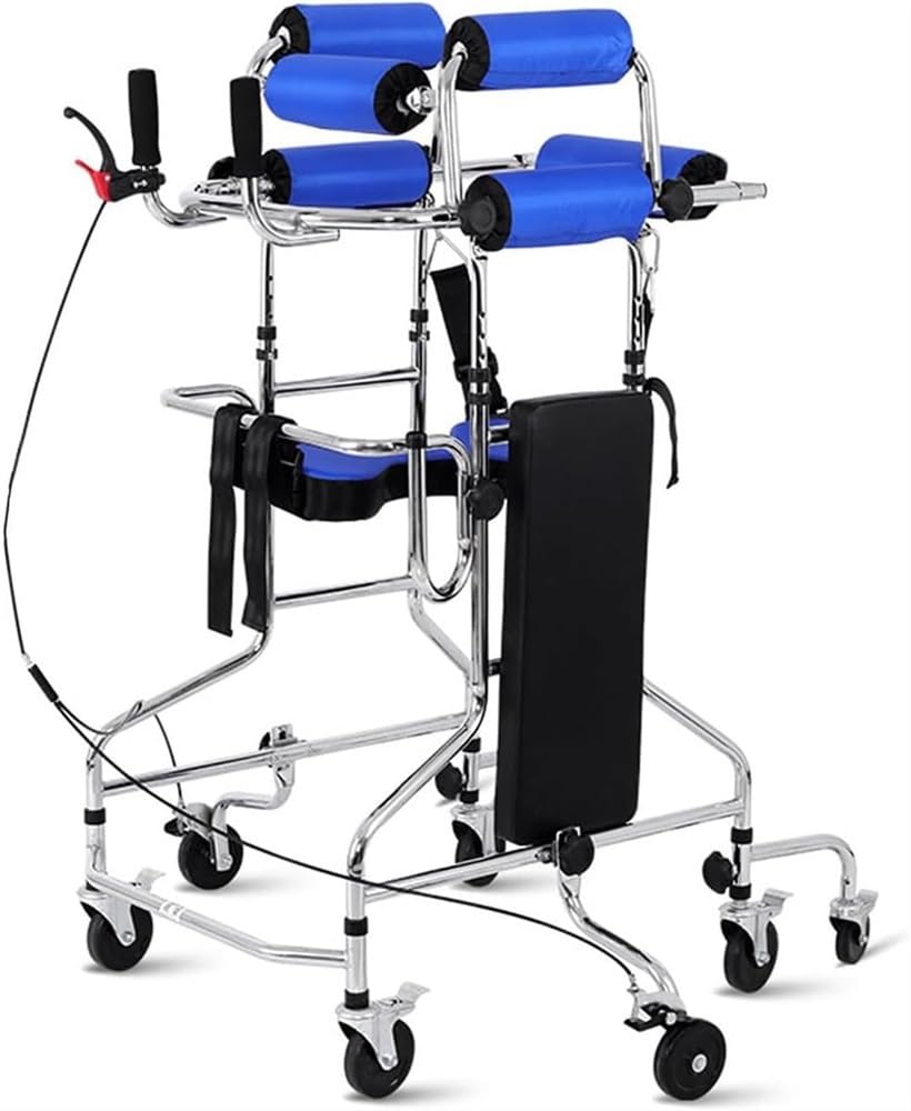 Pionizator do rehabilitacji porażenia połowiczego, balkonik dla osób starszych, z hamulcem ręcznym Pomoc do chodzenia dla osób niepełnosprawnych, z regulacją wysokości, męski i żeński (Size : Male)