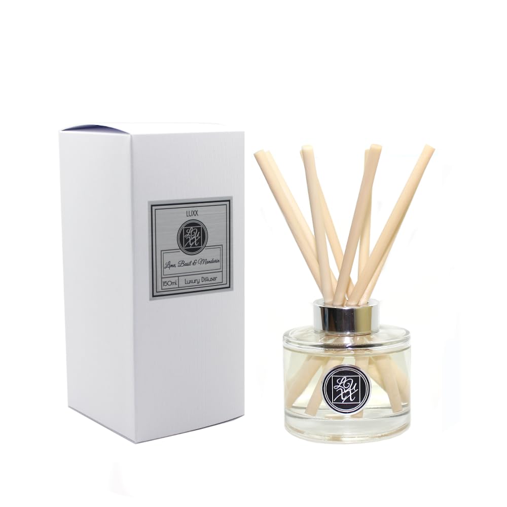 Luxx Creations - Large Fragrance Reed Diffuser 150Ml (Lime Basil And Mandarin/Natural Reeds) Lime, Bergamot, Basil, Mandarin, Patchouli, Vetiver
