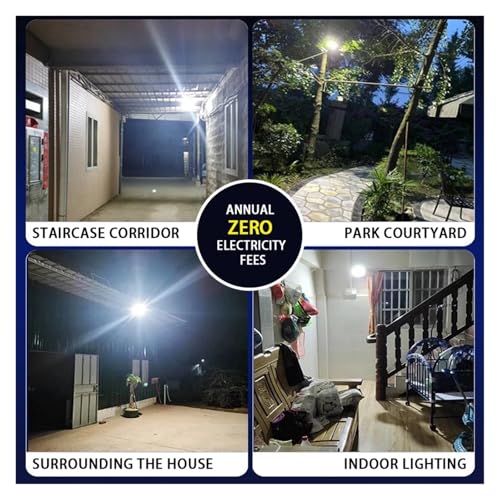 Luz solar LED potente de 200W con control remoto para iluminar patios de forma impermeable 6