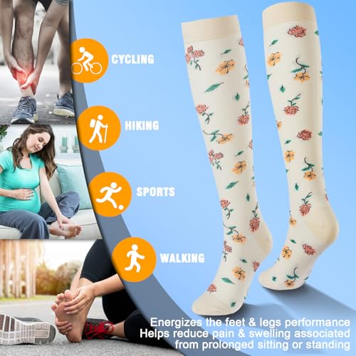 Image of bropite Compression Socks for Women &Men Circulation-Support Knee High Socks 20-30 mmhg-Best for Running,Medical,Nurse,Travel