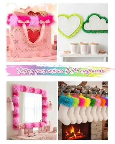 Jexine Feather Boas Bulk Artificial Fluffy Boas Decor for Wedding Costume Dress Tea Party Supplies